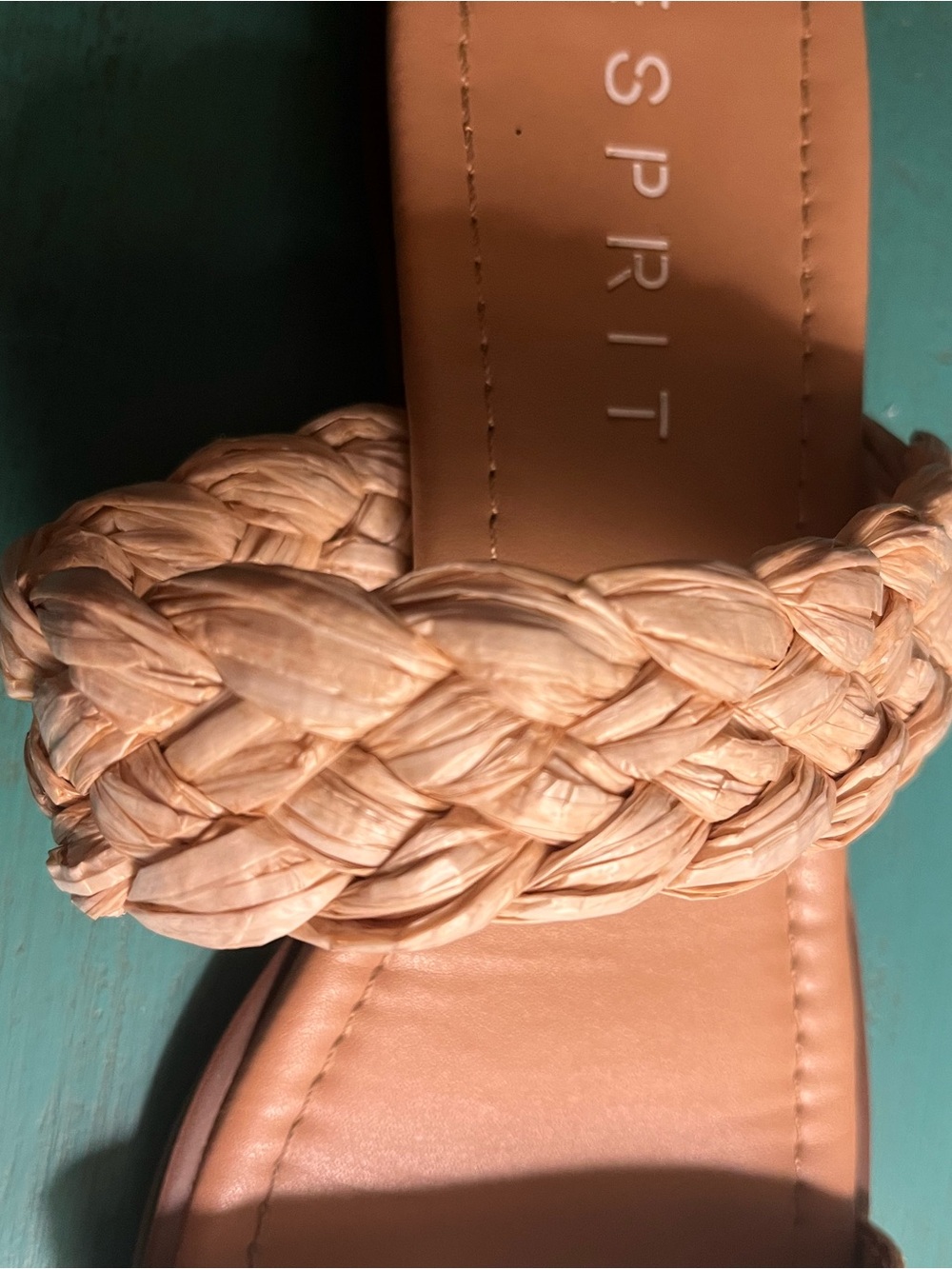 Esprit Women’s Braided Strap Slide Sandals in Tan Peach - Picture 3 of 4